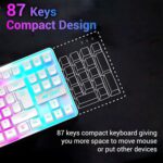Ant Esports MK720 Pro V2 Wireless TKL RGB Gaming Membrane Keyboard, Backlit Wireless Keyboard Long Lasting Rechargeable Battery High Built Quality – PC PS5 PS4 Xbox One Mac – White - Image 4