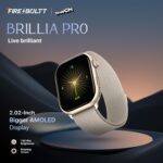 Fire-Boltt Brillia Pro Smart Watch 2.02″ Super AMOLED Display with Bluetooth Calling, SPO₂ & Heart Rate Monitor, 120+ Sports Modes, IP67 Waterproof Mesh Smartwatch for Men & Women - Champagne - Image 3