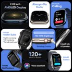 Fire-Boltt Brillia Pro Smart Watch 2.02″ Super AMOLED Display with Bluetooth Calling, SPO₂ & Heart Rate Monitor, 120+ Sports Modes, IP67 Waterproof Mesh Smartwatch for Men & Women - Champagne - Image 4