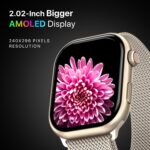 Fire-Boltt Brillia Pro Smart Watch 2.02″ Super AMOLED Display with Bluetooth Calling, SPO₂ & Heart Rate Monitor, 120+ Sports Modes, IP67 Waterproof Mesh Smartwatch for Men & Women - Champagne - Image 5
