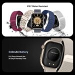 Fire-Boltt Brillia Pro Smart Watch 2.02″ Super AMOLED Display with Bluetooth Calling, SPO₂ & Heart Rate Monitor, 120+ Sports Modes, IP67 Waterproof Mesh Smartwatch for Men & Women - Champagne - Image 7