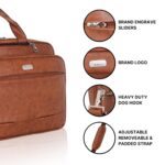Teo 16 Inch Vegan Leather Laptop Briefcase Large Satchel Shoulder Bag Office College Laptop with Adjustable Strap - Image 8
