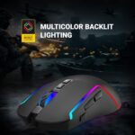 Ant Esports GM330 RGB Optical Wired Gaming Mouse - Black, Multicolor Backlit Lighting, 12800 DPI Optical Sensor with Software, Light Weight and Flexible Braided Cable - Image 5