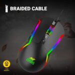 Ant Esports GM330 RGB Optical Wired Gaming Mouse - Black, Multicolor Backlit Lighting, 12800 DPI Optical Sensor with Software, Light Weight and Flexible Braided Cable - Image 6