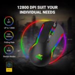 Ant Esports GM330 RGB Optical Wired Gaming Mouse - Black, Multicolor Backlit Lighting, 12800 DPI Optical Sensor with Software, Light Weight and Flexible Braided Cable - Image 7