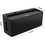 Amazon Basics Cable Management Box with Phone Stand | Cord Organizer Hides Extension Board, Power Strips, Surge Protector, Cords, Wire, Router | TV Cord Box for Desktop, Floor, Home, Office | Black - Image 4