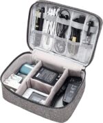 Electronics Organizer Travel Cable Organizer Bag for Electronics Accessories Portable Tech Carrying Large Storage Case for Charger, Cord, Power Bank, Hardware Waterproof (Grey - 1PCS) - Image 3