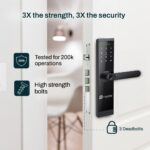 Mygate Smart Door Lock SR with 6 Unlock Methods | 3 Deadbolts | Fingerprint, OTP, PIN, RFID Card, Key & Mobile App Access | Unauthorized Freeze | Remote Unlocking via OTP| 3-Year Warranty by Mygate - Image 4