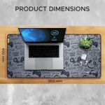 Ant Esports Gamerz Paradise Theme Extended Mouse Pad – 900x400mm Large Waterproof Desk Mat, Non-Slip Rubber Base, Keyboard & Mouse Mat for Gaming Setup, Office & Home – Grey Multicolor Design - Image 4