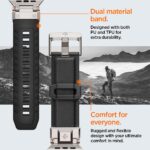 Spigen DuraPro Armor PU Strap Band for Apple Watch Ultra 3/2/1(49mm), Series 11/10(46mm), Series 9/8/7(45mm), SE3/SE2/SE/Series6/5/4(44mm), 3/2/1(42mm), Shock-Absorbing&Rugged Build - Black - Image 4