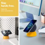 CASEOLOGY by Spigen Wireless Charger Desktop Stand Holder Dock Compatible with MagSafe Charger for iPhone 17/16/15/14/13/12 Series (Not Included Mag-Safe) - Blueberry Navy - Image 5