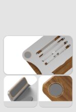 Desktop Bamboo Aluminum and Wooden Portable Laptop Stand with 360 Rotating Base, Smartphone Stand Holder Stand,Heavy Aluminum Laptop Stand - Image 3