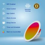 9W Smart WiFi LED False Ceiling Light, 3-Pack - Cool/Warm White + RGB - 16M Colors, Alexa & Google Assistant Compatible - Image 3