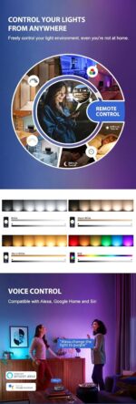 9W Smart WiFi LED False Ceiling Light, 3-Pack - Cool/Warm White + RGB - 16M Colors, Alexa & Google Assistant Compatible - Image 4