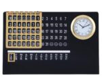 Permanent Desk Calendar, Perpetual Calendar, Lifetime Table Calender with Clock, Adjustable Date & Month Display for Home/Office/Corporate Gifts (Metal-Black) (147 X 33 X 90 mm) - Image 4