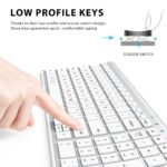 iClever Bluetooth Keyboard BK10, Multi-Device Rechargeable Wireless Keyboard with Number Pad, Ergonomic Design, Ultra-Thin, Minimalist Design Keyboard for Windows iPad iPhone Tablet, Sliver - Image 4