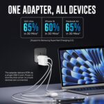 URBN 67W GaN Adapter with 3 USB Port| Super Fast Dual Port Type-C and Type-A Charger | Smart USB Compact Mobile Adapter with Multi-Layer Protection (White) - Image 5