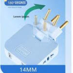 FKU 3 Plug Socket | 3-in-1 Rotating and Foldable Wall Plug Adapter | Smart Sleek and Ultra Thin 180 Degree Wall Socket | Space-Saving Smart Multiplug Power Socket Behind The Sofa, Bed (3) - Image 3