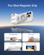 TELESIN Fun Shot Magnetic Phone Camera DSLR Style Shutter Grip for iPhone & Android with Detachable Wireless Shutter Button - MFI Certified - 1/4" Screw (Magentic Grip) - Image 3