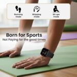 Smart Fitness Watch with Color Display, Heart Rate Monitor, Activity Tracker, Black Silicone Band, Digital Sports Smartwatch for Health and Exercise - Image 3