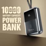 MPower X1 Powerbank |10000mAh Battery Capacity | 22.5W Fast Charging | Built-in Type-C Cable | Dual Quick Charging Port | Battery Display Indicator | Sparkling Finished Design (Black) - Image 4