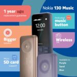 Nokia 130 Music | Built-in Powerful Loud Speaker with Music Player and Wireless FM Radio | Dedicated Music Buttons | Big 2.4” Display | 1 Month Standby Battery Life | Gold - Image 3