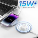 GIANAC Wireless Charger | 15W Fast Charging Circular Pad | Compatible with iPhone 17/16/15/14/13/13 Pro/13 Mini/13 ProMax/12/11,Galaxy S21/S20/Note 10/Edge Note 20Ultra/S10, Airdods Pro - Image 6