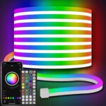 Neon Rope,16.4ft Smart RGB+IC LED Strip Lights with App & Remote Control, IP67 Waterproof Flexible Neon String for Bedroom, Music Sync, DIY Multiple Modes for Wall Gaming Home Usb Powered - Image 3