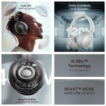 Boat 2025 Launch Rockerz Prime 415, 360 Spatial Audio, 120H Battery, 40mm Drivers, AI-ENx Tech, Beast Mode, ASAP Charge & App Support, Bluetooth Headphones, Wireless Headphone with Mic (White Sabre) - Image 3