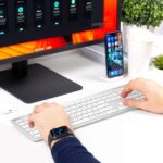 ​​iClever GK08 Wireless Keyboard and Mouse - Rechargeable Ergonomic Keyboard with Number Pad, Silent Typing, 2.4G Stable Connection, Slim Design for Mac & Windows (Silver)​​ - Image 3