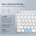 ​​iClever GK08 Wireless Keyboard and Mouse - Rechargeable Ergonomic Keyboard with Number Pad, Silent Typing, 2.4G Stable Connection, Slim Design for Mac & Windows (Silver)​​ - Image 5