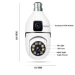 DDLC Wi-Fi Wireless Bulb Shape Outdoor Indoor 360° Smart Home Security CCTV Camera 24x7 Continuous Recording with Motion Sensor, Auto Tracking Two Way Audio, (Dual Lens Light Bulb) - Image 3