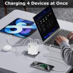 UNIGEN Audio 100W GaN 3-Port Portable Fast Charger with Quick Charge USB A Ports and Dual USB C Ports, USB C Wall Charger for MacBook Pro 17, 16, 15, iPad Pro,Laptop, Phone, Tablet and More - Image 3