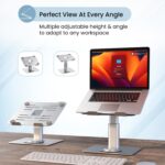 Portronics Twister Metal Laptop Stand with Rotation Base, Angle & Height Adjustable, Improves Air Flow, Metal Alloy Build, 10 KG Max Weight for Laptops (Grey) - Image 3