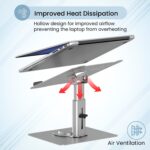 Portronics Twister Metal Laptop Stand with Rotation Base, Angle & Height Adjustable, Improves Air Flow, Metal Alloy Build, 10 KG Max Weight for Laptops (Grey) - Image 5