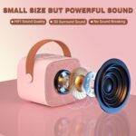 Audio Array AM-W18 Wireless Karaoke Speaker with Microphone | Portable Bluetooth Speaker for Singing & Gifting with Voice Changer | Upto 8+ Hours of Playback | Bluetooth v5.3, SD Card & AUX in (Pink) - Image 4