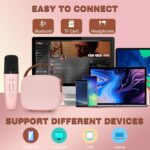 Audio Array AM-W18 Wireless Karaoke Speaker with Microphone | Portable Bluetooth Speaker for Singing & Gifting with Voice Changer | Upto 8+ Hours of Playback | Bluetooth v5.3, SD Card & AUX in (Pink) - Image 5