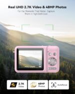 Digital Camera, 2.7K Real Dual Screen Digital Camera for Autofocus Photography, Vlogging Camera for YouTube Video 16x Zoom 32GB, Anti-Shake SD Card - Image 3
