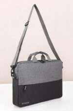 B’CODE Laptop Bag with Handle for 13" to 15.6" Laptops | Slim & Stylish Office, College, Business & Travel Carry Case with Dual Front Accessory Pockets – Grey - Image 5