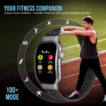 PunnkFunnk Newly Launched Fitrivo SmartWatch 2.01" Curved AMOLED Display, 100+ Watch Faces, Crown Control, 100+ Sports Modes, Health Tracking, Bluetooth Calling, IP67, for Men & Women (Black) - Image 3