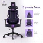Kreo Cirrus Ergonomic Gaming Chair I Adjustable Neck & Lumbar Support, 3D Armrests, and Durable Metal Base for Ultimate Gaming Comfort - Image 3