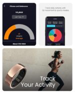aabo Ring, Health & Fitness Tracker Smart Ring, Advanced Sleep Monitoring, Stress & Activity Tracking, Titanium, IP68 Waterproof (Wireless Charging, Rose Gold, 13) - Image 4
