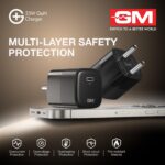 GM G+ 25W GaN Fast Charger with USB-C Port | Type-C 3.0 Fast Charging | Compact Travel Adapter for Phones, Tablets & Earbuds | Smart Power Allocation | Safe & Energy-efficient Charger - Image 9
