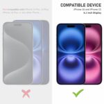 SupCares Privacy Tempered Glass for iPhone 15 and iPhone 16 (6.1 Inch) With Installation Kit | Military-Grade Gorilla Screen Protector | Edge to Edge Coverage | Black - Image 3