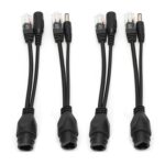 VINGVO Poe Splitter, Poe Adapter DC12V Powerline Adapter with 5 Pairs for IP Camera (Black) - Image 4