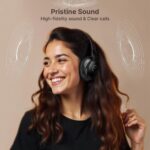 pTron Studio Evo 70hrs Playtime Wireless Over Ear Headphones with HD Mic, Low-Latency Game/Movie/Music Modes, Punchy Bass, BT5.3, Dual Device Pairing, Voice Assistant & Type-C Fast Charging (Black) - Image 4