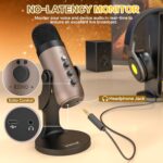 zealsound Condenser Microphone for PC/Phone/PS4/PS5 - USB Gaming Mic with Noise Cancellation, Volume Control, Gain, Mute, Plug & Play Mic for Video Recording, Singing, Podcasting, YouTube(Gold) - Image 5