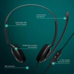EPOS PC 8 USB A On-Ear Stereo Wired Headset with Microphone, Wired Headphones, Inline Volume Control, Mute Function, Noise-Canceling Microphone, for Laptop, PC, Mac - Online Calls, Teaching - Image 3