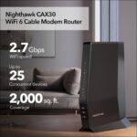 NETGEAR Nighthawk Modem Router Combo (CAX30) DOCSIS 3.1 Cable Modem and WiFi 6 Router - AX2700 2.7Gbps - Compatible with Xfinity, Spectrum, Cox and more - Gigabit Wireless Internet - Image 3
