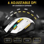 Ant Ghost 50 RGB Gaming Mouse with12800 DPI Wired Optical Gamer Mouse with 8 Programmable Buttons & Software Support DIY Key Binding Fast Fire Button 1KHz Polling Rate – White - Image 3